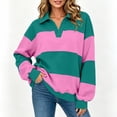 thumbnail image 2 of Enjoytime Womens Sweatshirt Striped V-Neck Long Sleeve Pullover Tops Fall Fashion Loose Casual Lightweight Sweatshirts, 2 of 8