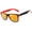 Red, variant on Retro Sunglasses - Two-tone Black Orange Frame / Smoke Lens