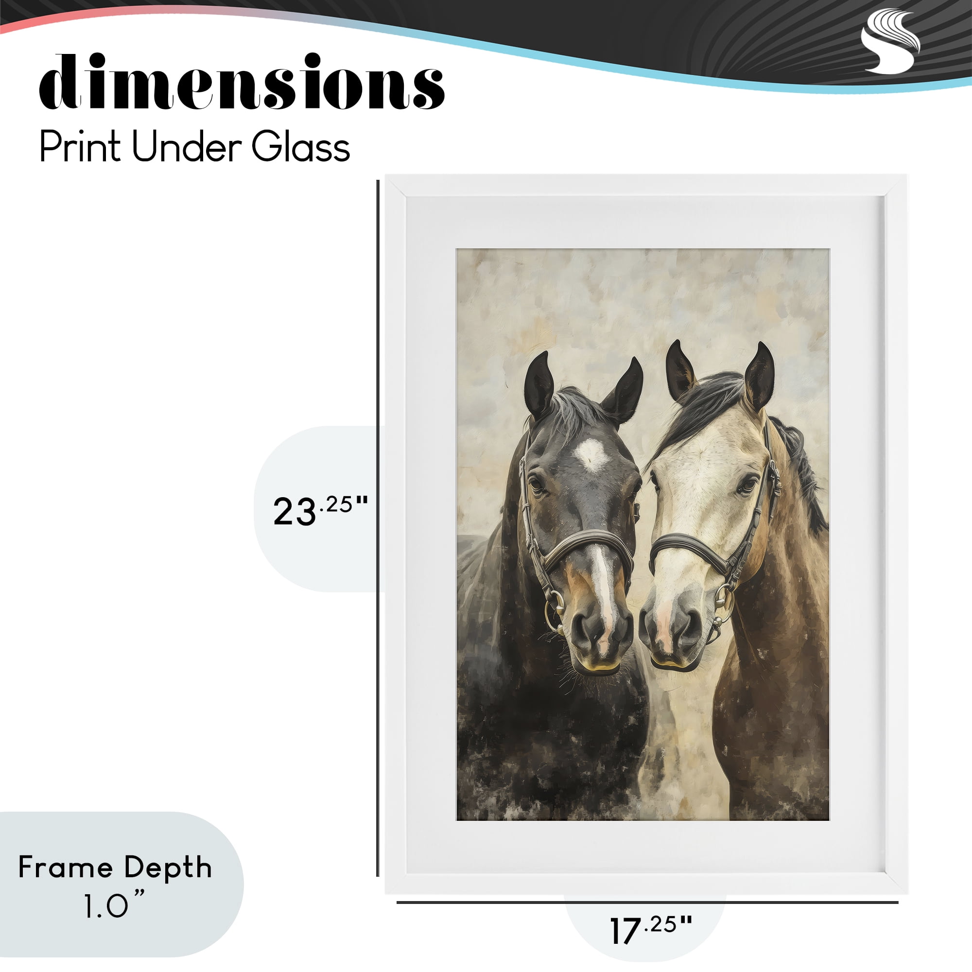 Stupell Industries Pair of Horses in Harmony White Framed Print Under Glass, design by Creative Studio