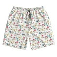 thumbnail image 3 of Uemuo Summer Floral Pattern Men's Swim Trunks Hawaiian Beach Bathing Suit Swimsuits Beach Quick-Dry Shorts with Pockets-Small, 3 of 9