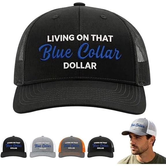 Blue Collar Dollar Trucker Hat,Breathable Adjustable,Lightweight Baseball Cap(black)Q