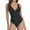 Black, variant on Women's V Neck One Piece Bathing Suit Wrap Monokini Plunge Swimwear Sexy Strappy Swimsuit Long Torso Drawstring Tied Full&nbsp;Coverage Slimming Yellow Large