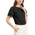 thumbnail image 5 of Allegra K Women's Polka Dots Top Keyhole Back Layered Ruffle Sleeves Blouses, 5 of 6