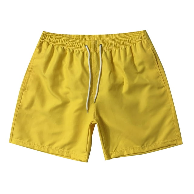 HaiMao Mens Sport Shorts Clearance Quick Dry Shorts Yellow M(M)