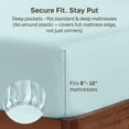 thumbnail image 5 of 100% Cotton Twin XL Fitted Sheet Only, Sateen, Deep Pocket, All-Around Elastic, Head/Foot Side Indicators, Seafoam, 5 of 10