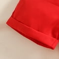 thumbnail image 5 of KPOPLK 2 Piece Baby Girl Summer Clothes Short Sleeve Gingham Puff Sleeve with Elastic Waist Shorts Outfits Set 1t 2t 3t 4t 5t 6t(18-24 Months,Red), 5 of 8
