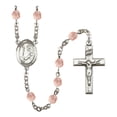 thumbnail image 1 of Extel St. Dominic de Guzman Catholic Rosary Beads for Men Women, Made in USA Metal Type: Silver Plate, Catholic Sacramental/Devotion: St. Dominic de Guzman, Color: Rose, 1 of 6