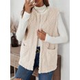 thumbnail image 7 of Mengpipi Women's Soft Fleece Vest Jacket - Reversible Fuzzy Plush Sleeveless Coat S-XL, 7 of 7