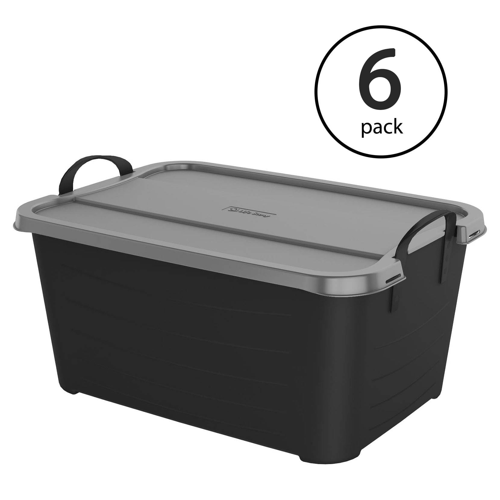 7 Pack Life Story Black 20 Gallon Storage Tote