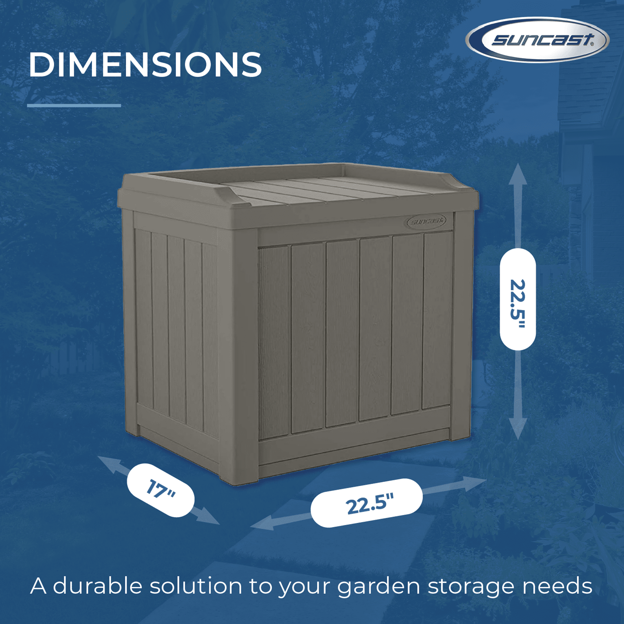22 Gallon Small Deck Box with Storage Seat - Stoney