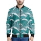 thumbnail image 3 of Chaqueta con cremallera con estampado de olas del océano vintage para hombre, chaqueta holgada informal de manga larga con estampado 3D de autobús de la paz y plumas, abrigo de calle, 3 of 5
