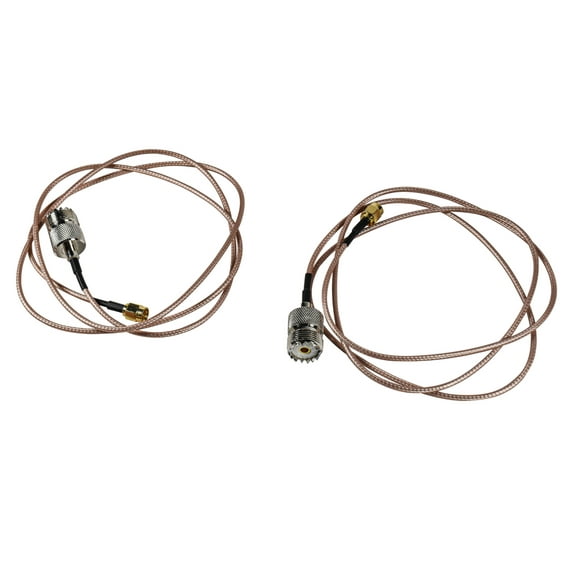 HQRP 2-Pack SMA Male to UHF SO-239 Female Cable, 1 meter length