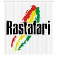 thumbnail image 3 of Ambesonne Rasta Shower Curtain, Grunge Rastafari Words, 69"Wx75"L, Red Green and Yellow, 3 of 3