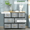thumbnail image 6 of Bedroom Storage HOMCOM 8-Drawer Dresser, 3-Tier Fabric Chest of Drawers, Storage Tower Organizer Unit with Steel Frame for Bedroom, Hallway, Light Grey,Wooden Dressers, 6 of 9