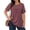 Brown-Red, variant on Lace Plus Size Women Blouses Casual Tunic Boho Tops Crew Neck Short Sleeve Shirts Trendy Summer Blouses