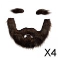 thumbnail image 1 of BELOVING 4xFalse Eyebrow and Beard Set Costume Mustache for Performance Cosplay Festive Brown, 1 of 8