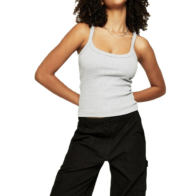 Lucakuins Mujeres Tank Tops, Color Sólido Básico Sin Mangas Escote Redondo Slim Fit Camisas Camisola Acanalada Tops Lucakuins moda