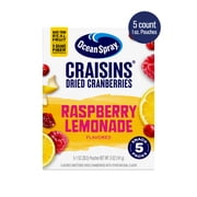 Ocean Spray® Raspberry Lemonade Flavored Craisins® Dried Cranberries, 5‑Count Single‑Serve 1 oz Snack Packs