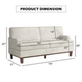 thumbnail image 3 of Bestier 75” Corduroy Fabric Sofa, Small 2 Seat Sofa for Living Room with Padded Seat, Overstuffed Backrest, Solid Wood Frame Small Sofa for Small Space,Ivory, 3 of 9