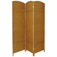 thumbnail image 1 of Oriental Diamond Weave 3 Panel Room Divider in Light Beige, 1 of 1