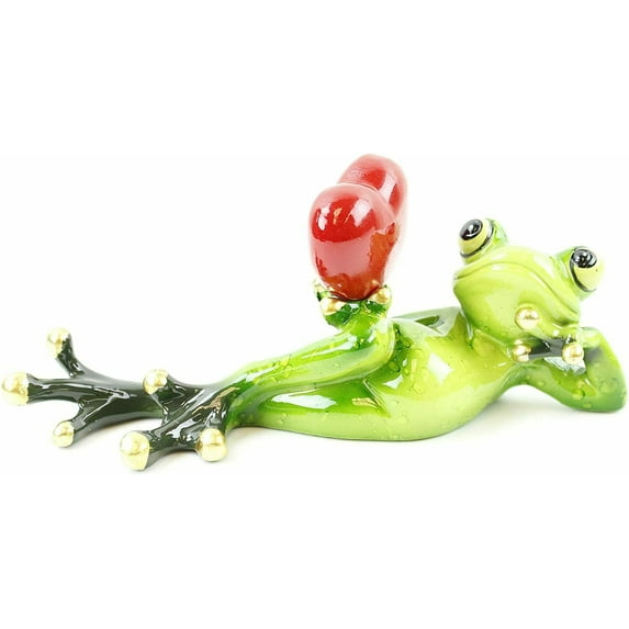 Valentine's Novelty Design Lover Frog w/ Red Heart -Shelf Display, Home Decor.