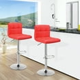 thumbnail image 4 of Costway Ensemble de 2 Tabourets de Bar Réglables Pivotants Chaise de Comptoir de Cuisine en Cuir PU Rouge, 4 of 10