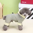 thumbnail image 4 of Dog Coat Windproof Jacket Cold Weather Coat 4 Legs Warm Dog Jumpsuit Winter Thick Clothes Snow Proof Coat Cotton Dog Cat Coat (Gray Green,L), 4 of 7