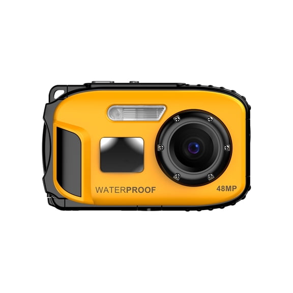 Underwater Digital Camera 48 MP Full HD 1080P Video Recorder Waterproof Camera For Kids Teen 16X Digital Zoom 10ft for Snorkeling,Swimming, Beach Play. Yellow