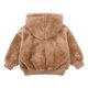 thumbnail image 4 of Gibobby Chamarra de forro polar para niños y niñasNiños pequeños Niños Niñas Casual Zip Up Fleece Chaqueta con capucha Abrigo Manga larga Espesar Prendas(Caqui, 7-8 Años), 4 of 5