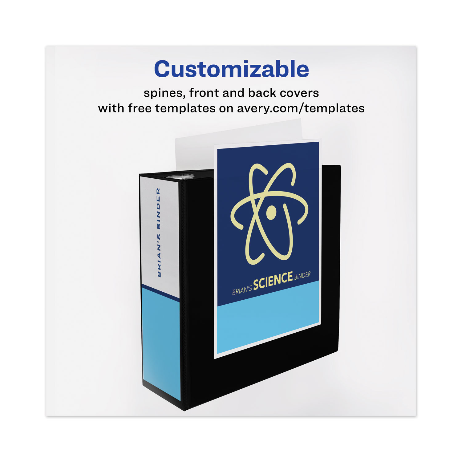 Avery Heavy-Duty View Binder with Durahinge and Locking One Touch Ezd Rings, 4" Capacity, Black