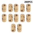 thumbnail image 4 of AVEKI M4x10mm Female Thread Knurled Nuts, 200PCS Hx5mm OD Brass Threaded Insert Embedment Nuts Hydraulic Welded Joint Injection Molding Assortment Kit for 3D Printing Injection Molding 0601M, 4 of 7