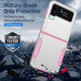 thumbnail image 3 of Galaxy Z Flip 4 Case,TECH CIRCLE Dual Layer Protection Shockproof Protective Lightweight Case for Samsung Galaxy Z Flip 4 5G 6.7 inch 2022 Release,White+Pink, 3 of 7
