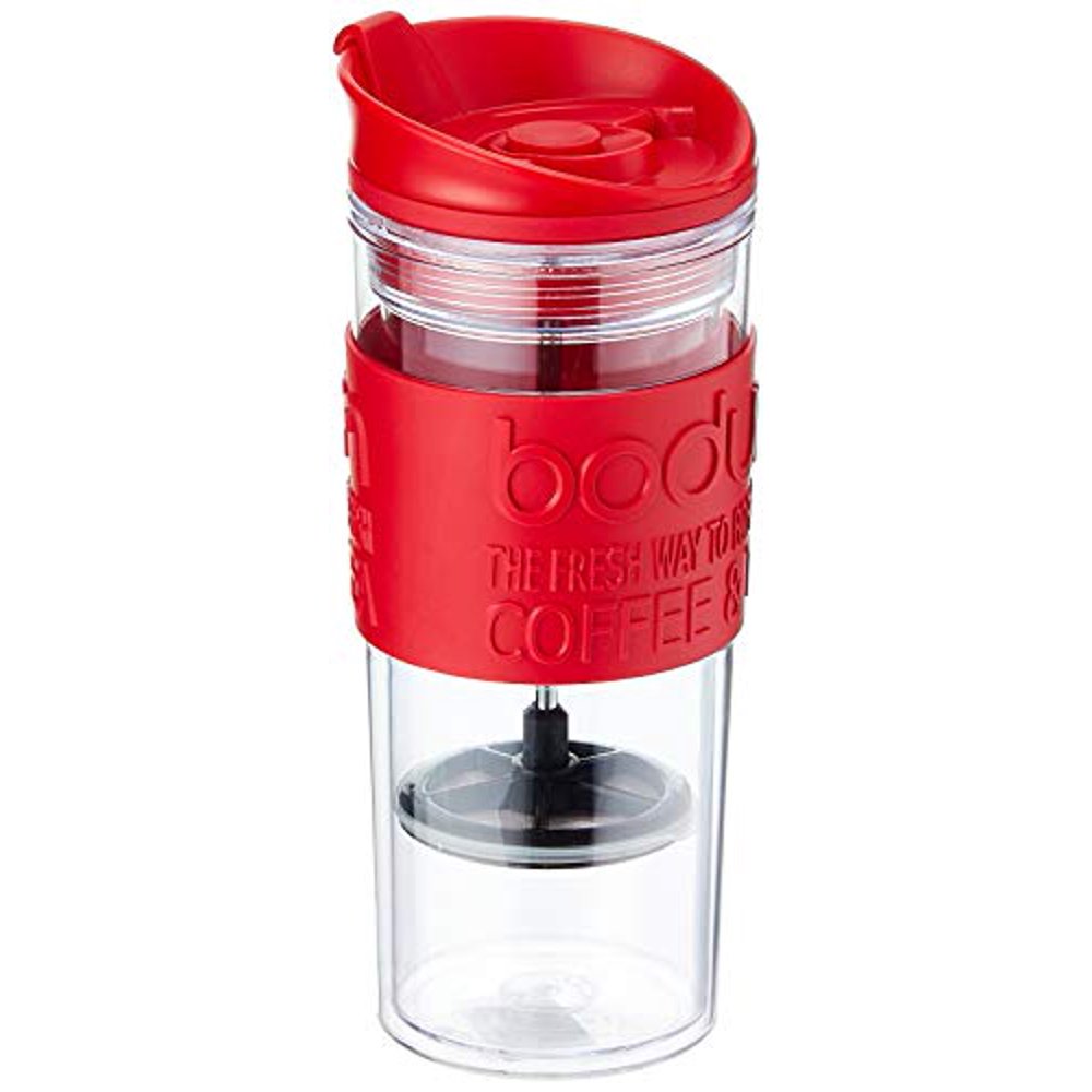 Bodum Insulated Plastic Travel French Press Coffee and Tea Mug, 0.45 L