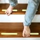 thumbnail image 5 of 24 piezas de escaleras sin esquina de escaleras que brilla en los pasos de rayas oscuras tiras reflectantes escaleras antideslizantes, 5 of 6