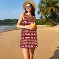 thumbnail image 3 of Vsdgher Robes d'Été Imprimé Éléphant pour Femmes Robe de Plage Décontractée Col en U Sans Manches Robe d'Été Ample avec Poche, 3 of 7
