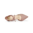 thumbnail image 4 of BLISSFUL STEP Outfit Women's Pointed Toe Block Heel Lace Up Pumps Dust Pink (Size 10), 4 of 7