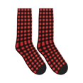 thumbnail image 4 of Women's Men's Red Black Buffalo Check Plaid Pattern Colorful Novelty Pattern Crew Athletic Socks, 4 of 7