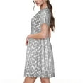 thumbnail image 2 of Goofa Silver Mosaic Pattern Women Summer Short Sleeve Midi Dress with Pockets Casual Aline Flowy Tshirt Dress Vocation Beach Sundress, 2 of 6