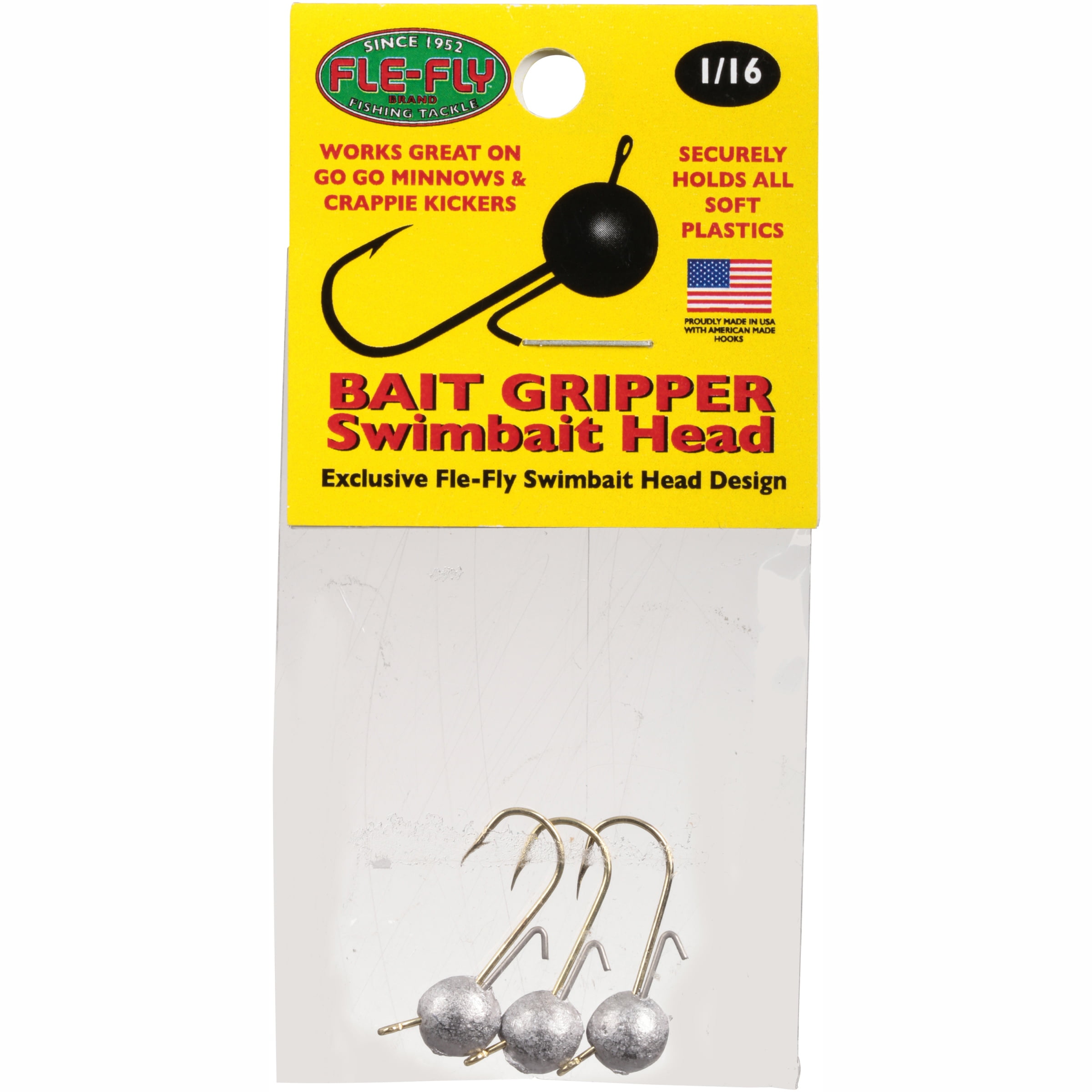 Fle Fly Jig Head with Bait Gripper 1/16oz