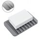 thumbnail image 4 of Gris, 1 jabonera autodrenante, protector de jabón de silicona, escurridor de cascada, jabonera para baño, prolonga la vida útil del jabón, mantiene las barras de jabón limpias y secas, 4 of 5