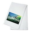 thumbnail image 1 of Venice Beach, California, Surfer in Wave, Gone Surfing (100% Cotton Tea Towel, Decorative Hand Towel, Kitchen and Home), 1 of 3