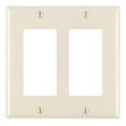 thumbnail image 1 of Placa de pared Leviton Decora GFCI de 2 elementos, termoendurecible, color almendra claro, 1 of 1