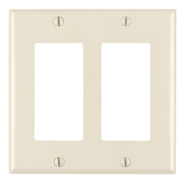 Placa de pared Leviton Decora GFCI de 2 elementos, termoendurecible, color almendra claro