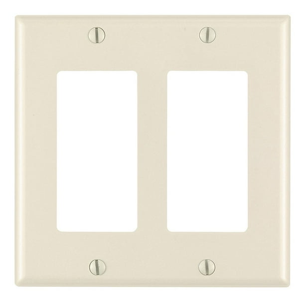Placa de pared Leviton Decora GFCI de 2 elementos, termoendurecible, color almendra claro