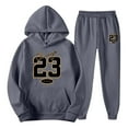 thumbnail image 4 of Track Suits for Men Set Casual Jogging Gym Sweat Suits Casual Jogging Gym Hoodie Suits Fall Winter Outfits, Dark Gray, Size XXXL, 4 of 5