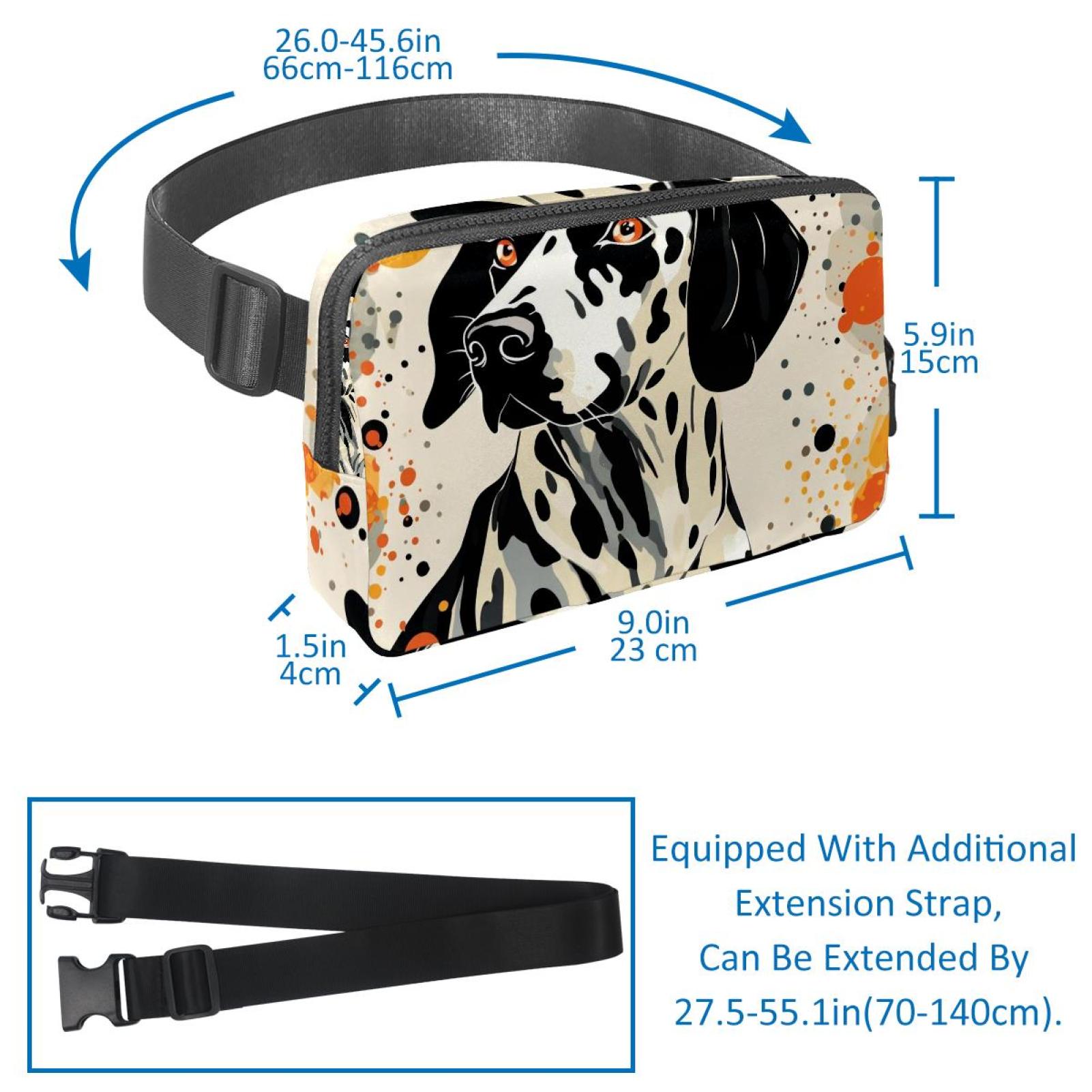 Dalmatians Waist Pack Fanny Pack Running Belt Lightweight Adjustable with Extension Strap Unisex