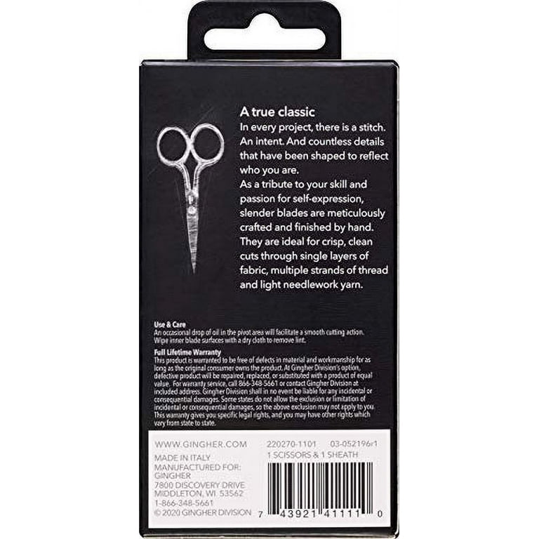 Gingher Curved Embroidery Scissors - 4 - WAWAK Sewing Supplies