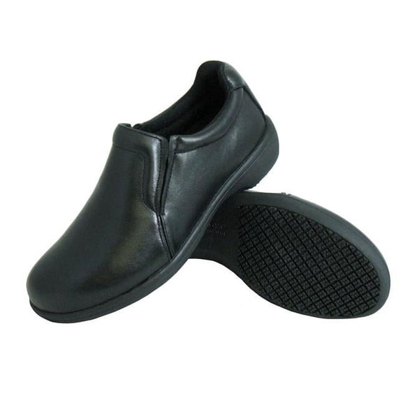 Womens Slip-Resistant Casual Work Shoes, Black - Size 7.5
