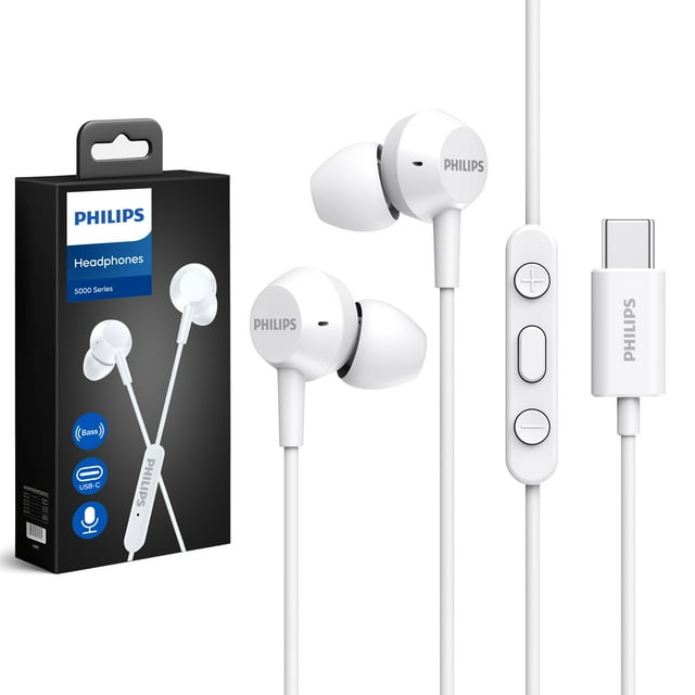 Auriculares Philips USB C con cable con micrófono y control remoto de 3 botones