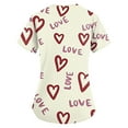 thumbnail image 3 of Garbnen Valentine Scrub Tops Women Plus Size Love Heart Pattern Short Sleeve V Neck Women Work Tops with Pocket Stretch Scrubs Women S-5XL, 3 of 4
